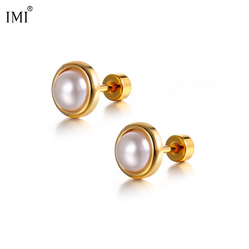 Aretes inox chapado 435