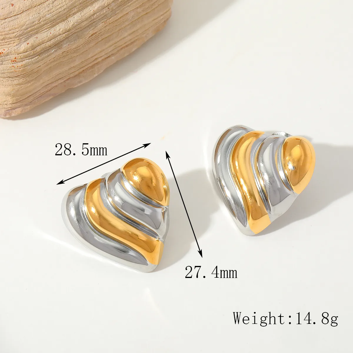 Aretes inox chapado 402