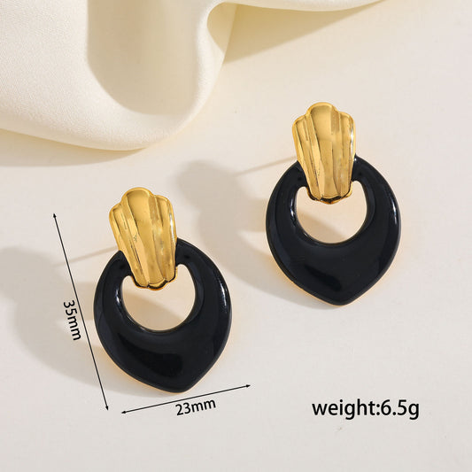 Aretes inox, chapado 444