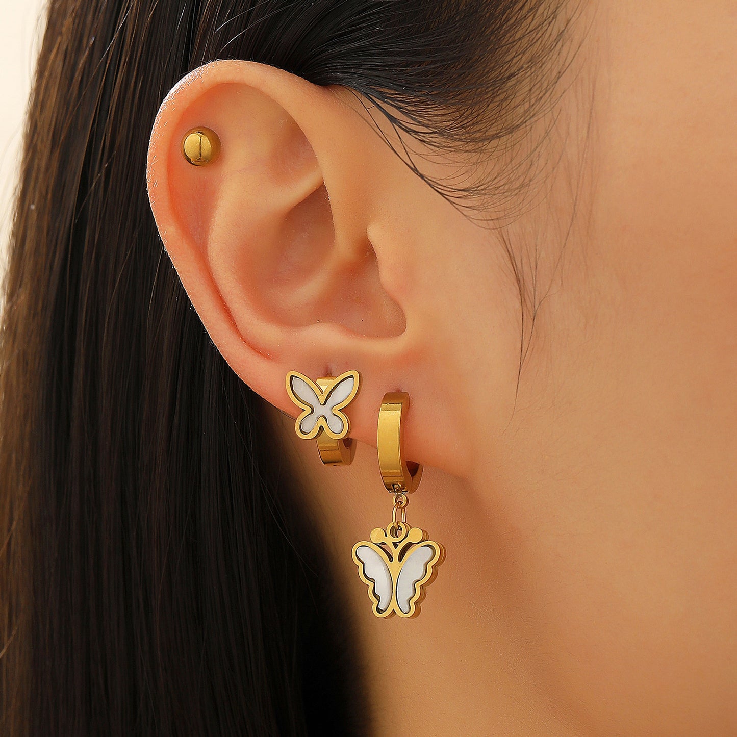 aretes inox, chapado 863 - set de 1 unidad cada modelo