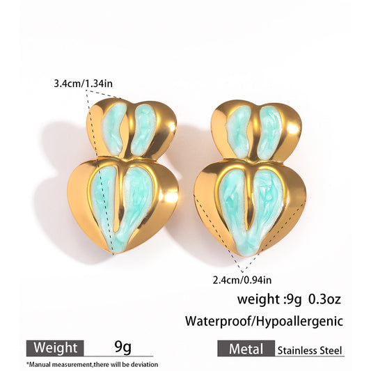 Aretes inox, chapado 470