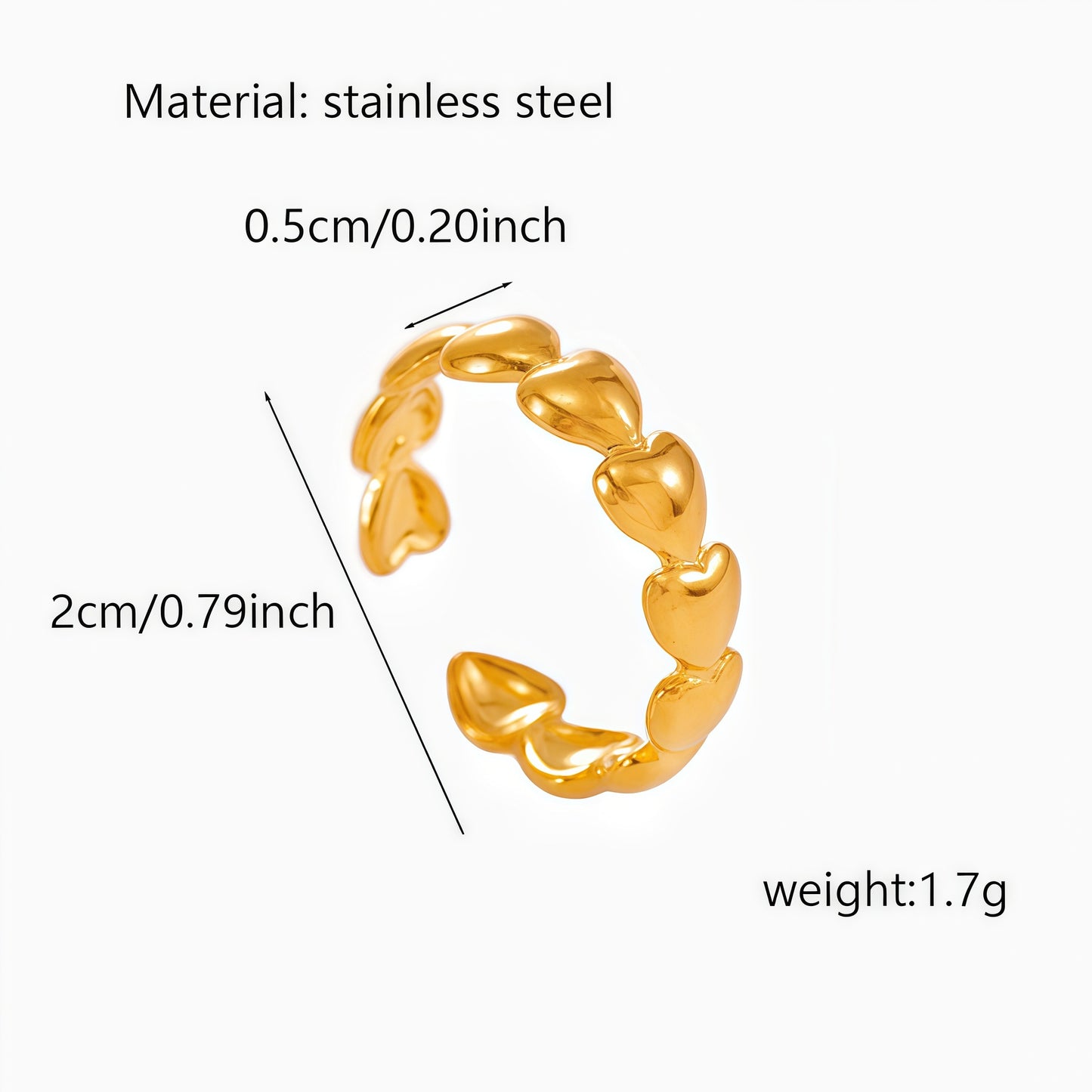 Anillo inox chapado 54