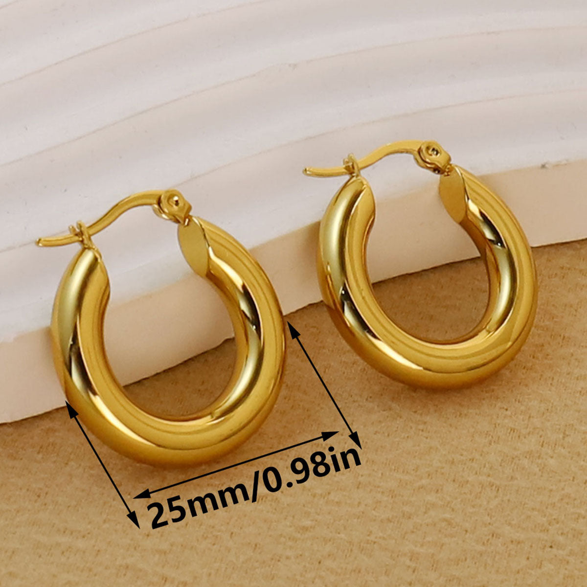 Aretes inox chapado 348
