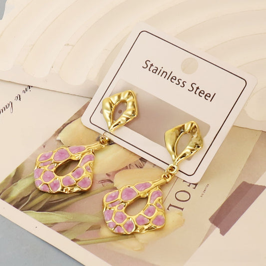 Aretes inox, chapado 458