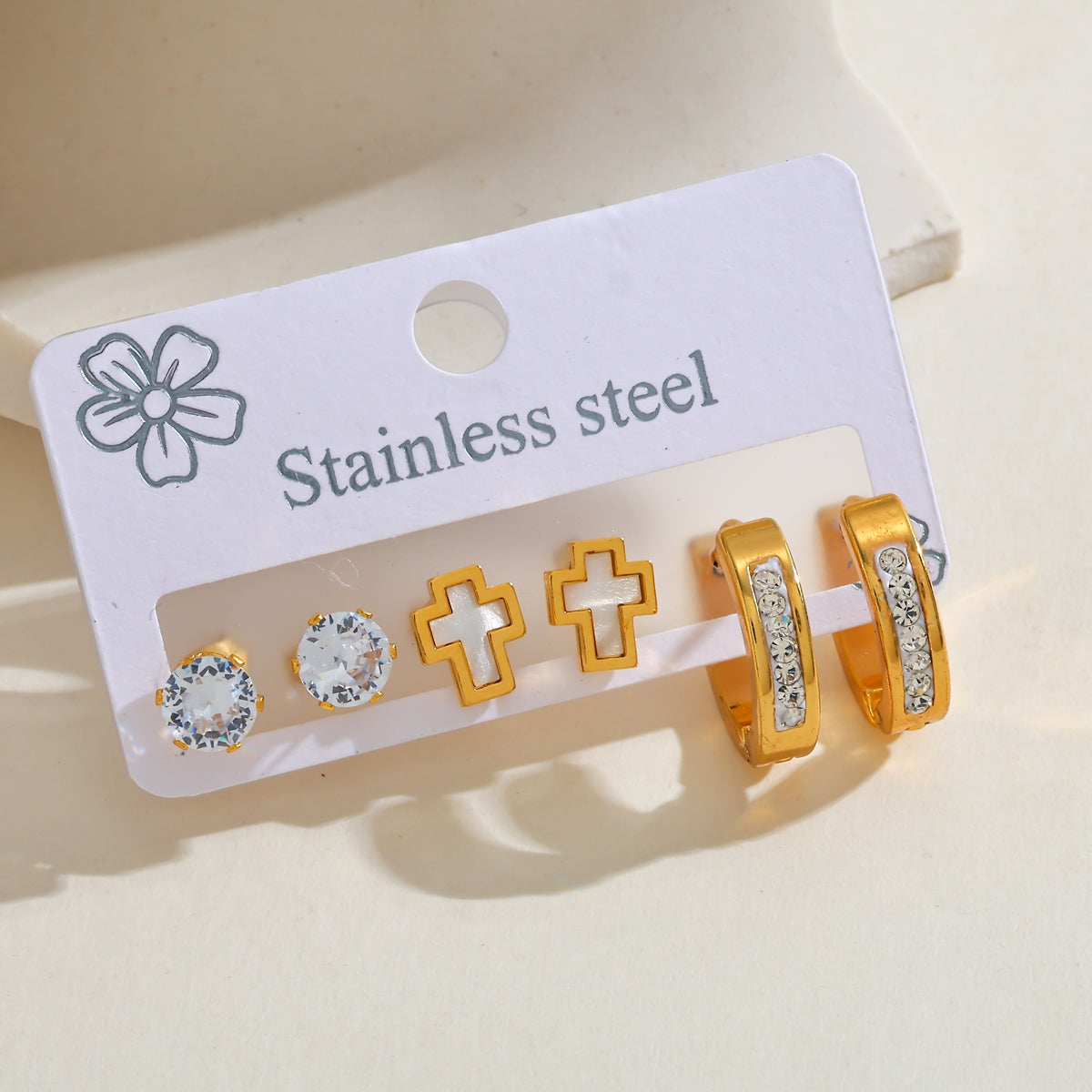 Aretes inox chapado 228