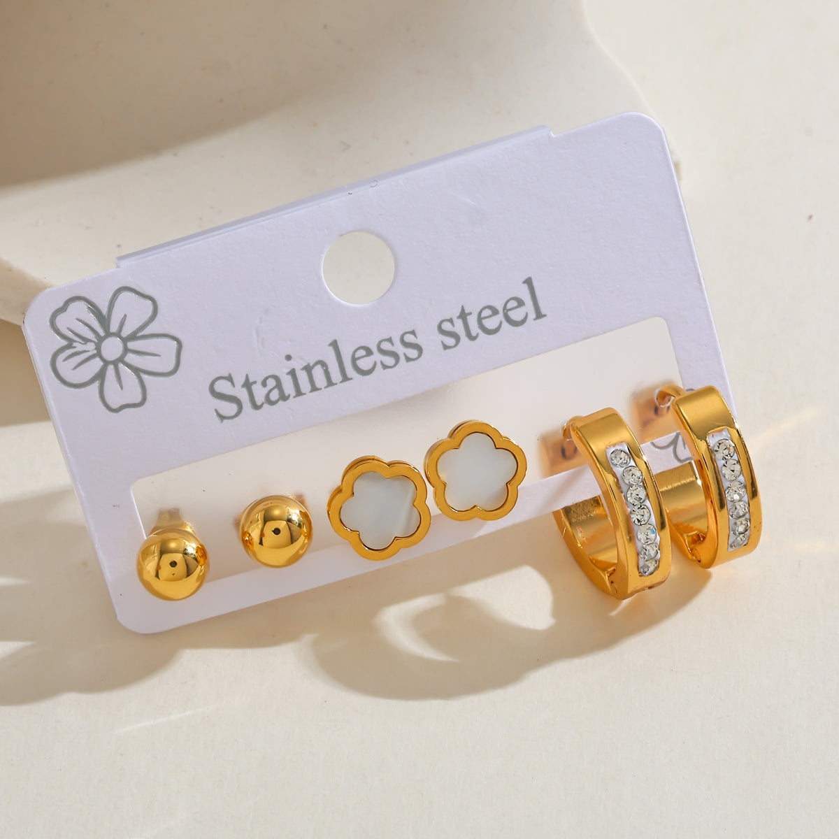 Aretes inox chapado 229