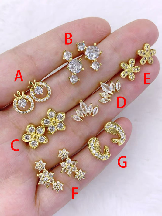 aretes inox, chapado 1009 -G