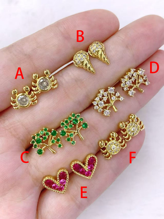 aretes inox, chapado 998 -B