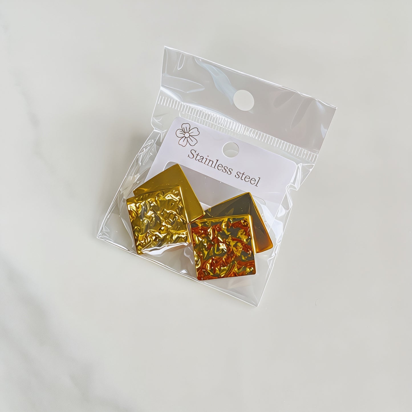 Aretes inox chapado 291