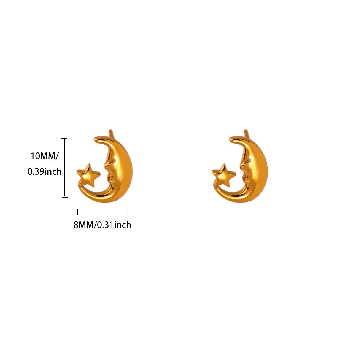 Aretes inox chapado 554