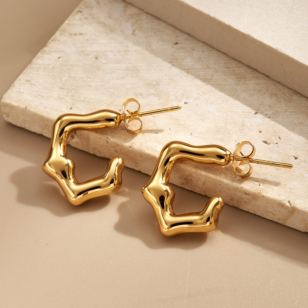 Aretes inox chapado 84
