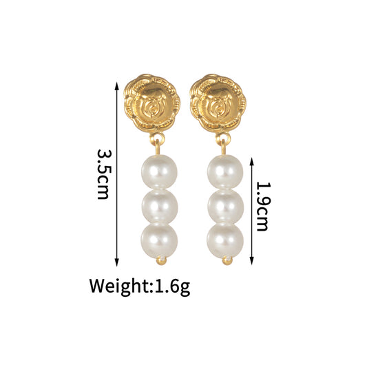 Aretes inox, chapado 68