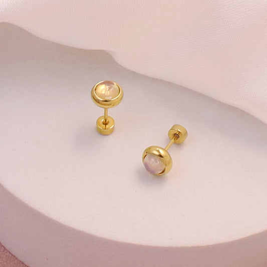 Aretes inox, chapado 119