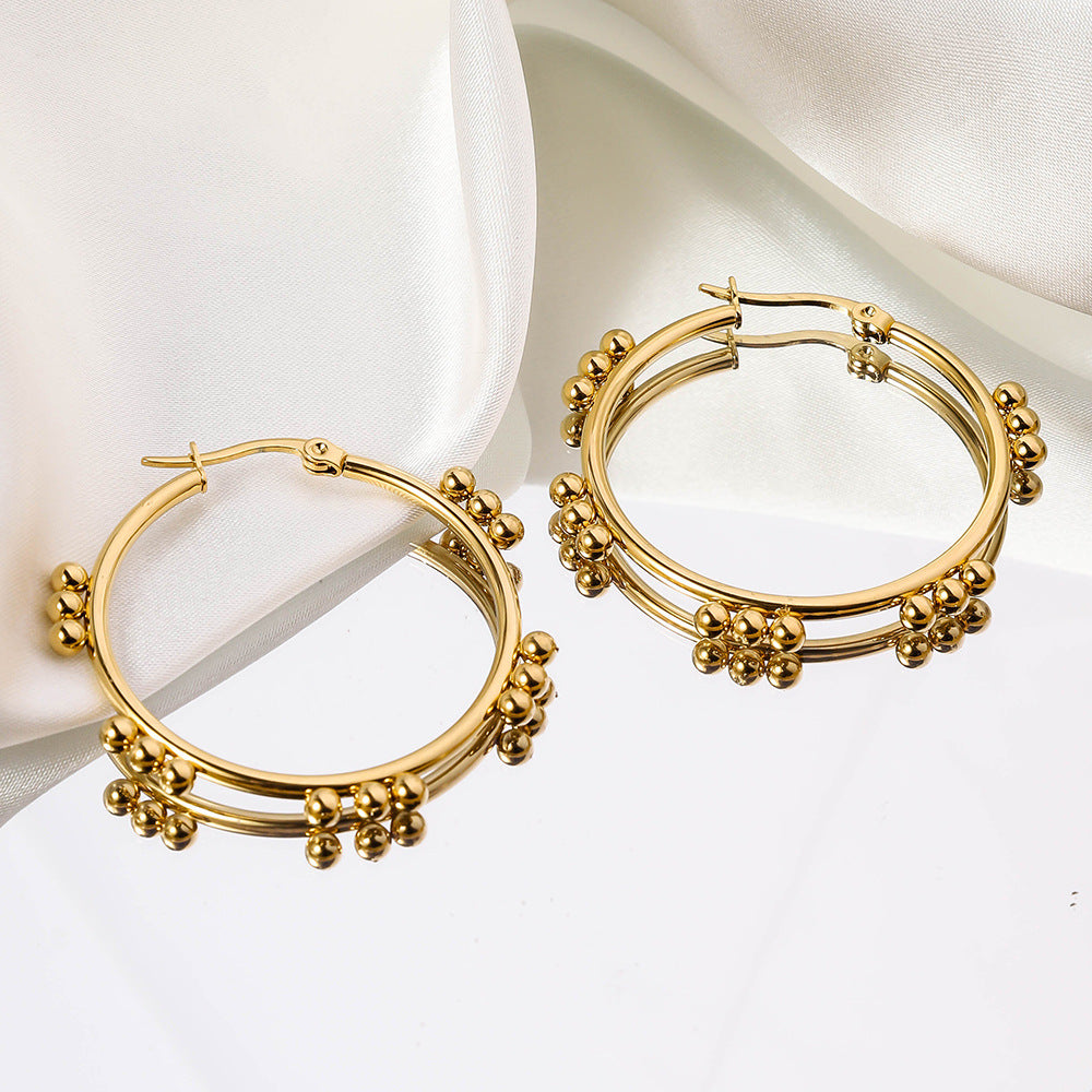 Aretes inox, chapado 155