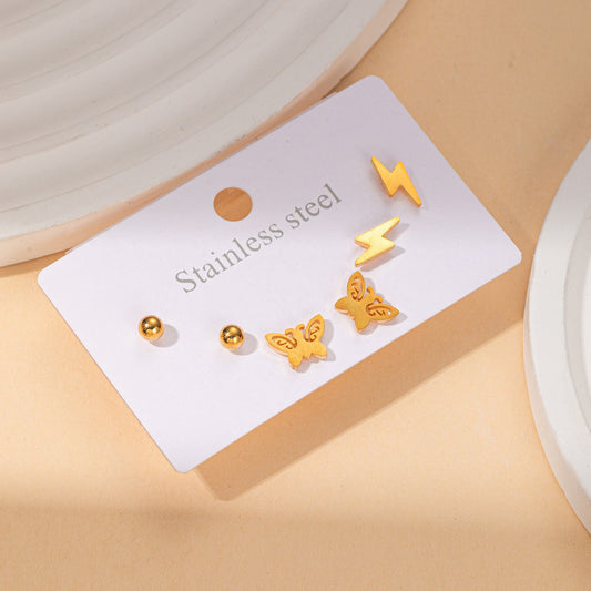 Aretes inox, chapado 97