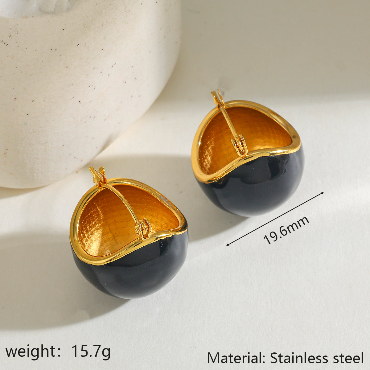 Aretes inox chapado 378