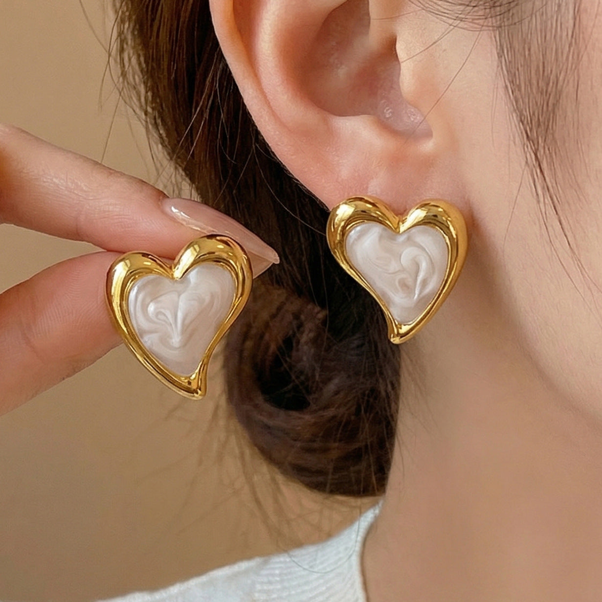Aretes inox chapado 411