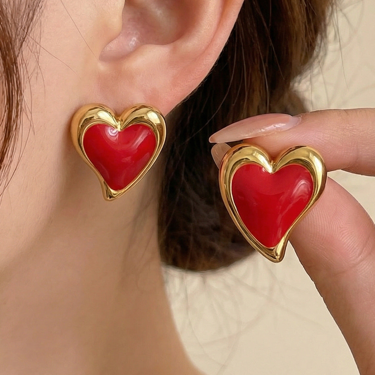 Aretes inox chapado 412