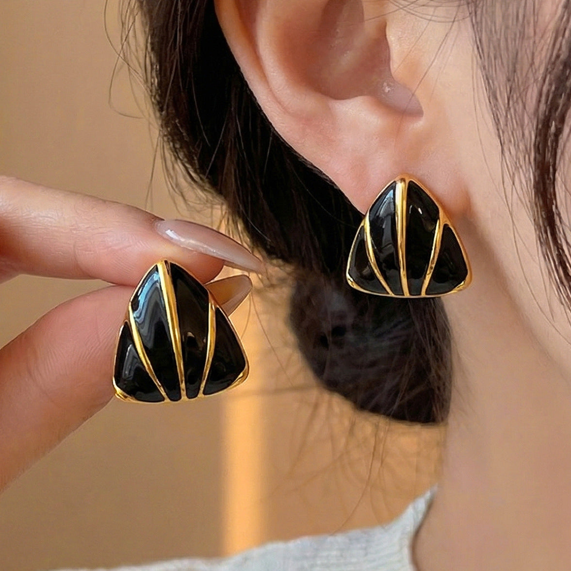 Aretes inox chapado 380