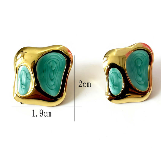 Aretes inox chapado 418