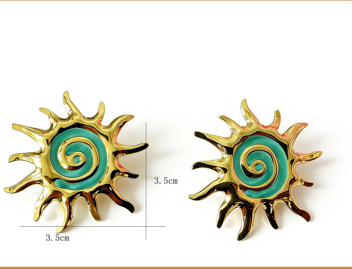 Aretes inox chapado 383