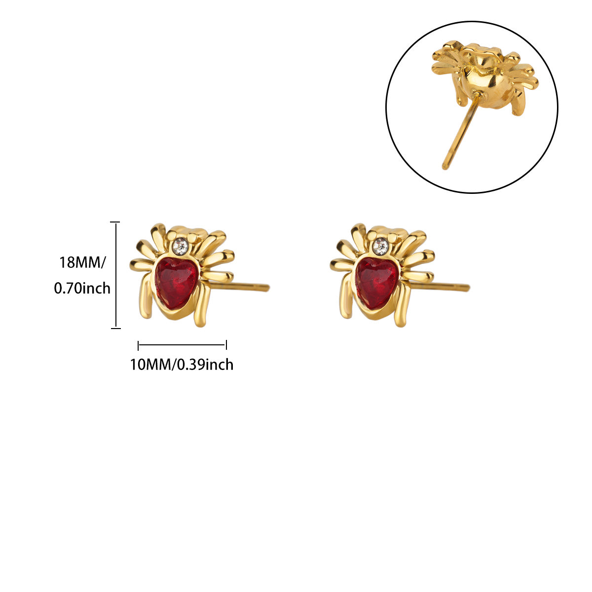 Aretes inox chapado 452