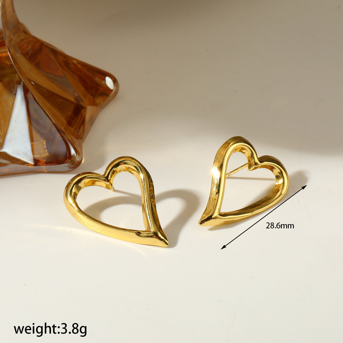 Aretes inox chapado 356