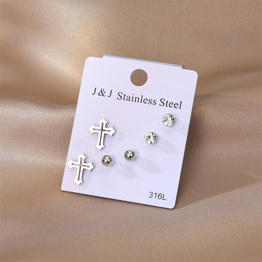Aretes inox, chapado 86