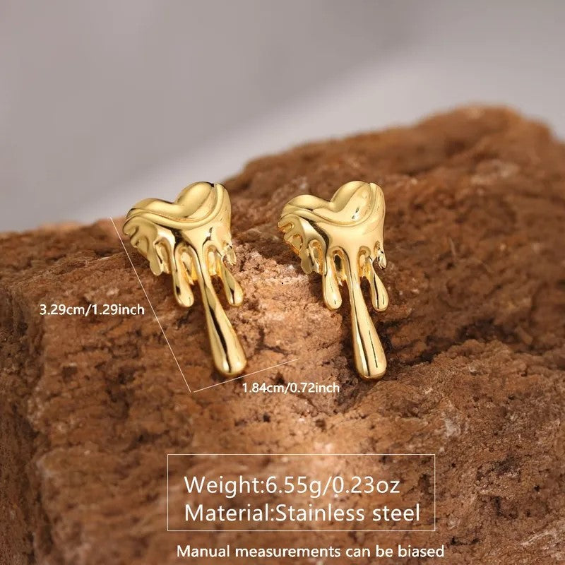 Aretes inox, chapado 74