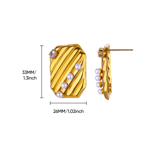 Aretes inox, chapado 310