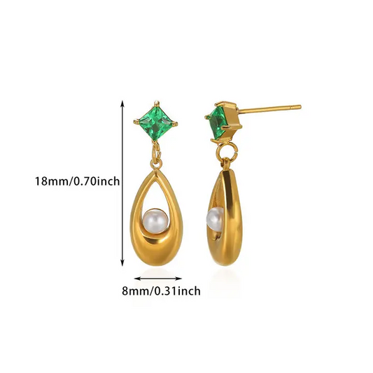 Aretes inox, chapado 302