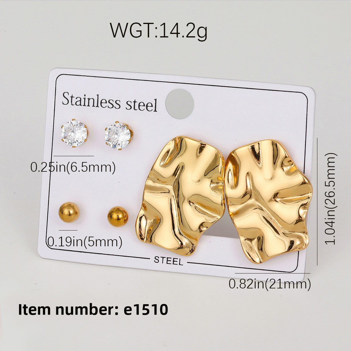 Aretes inox, chapado 272