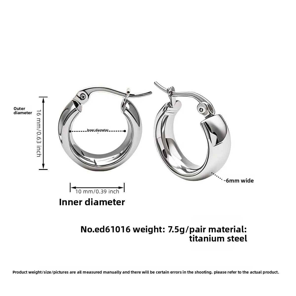 Aretes inox, chapado 354