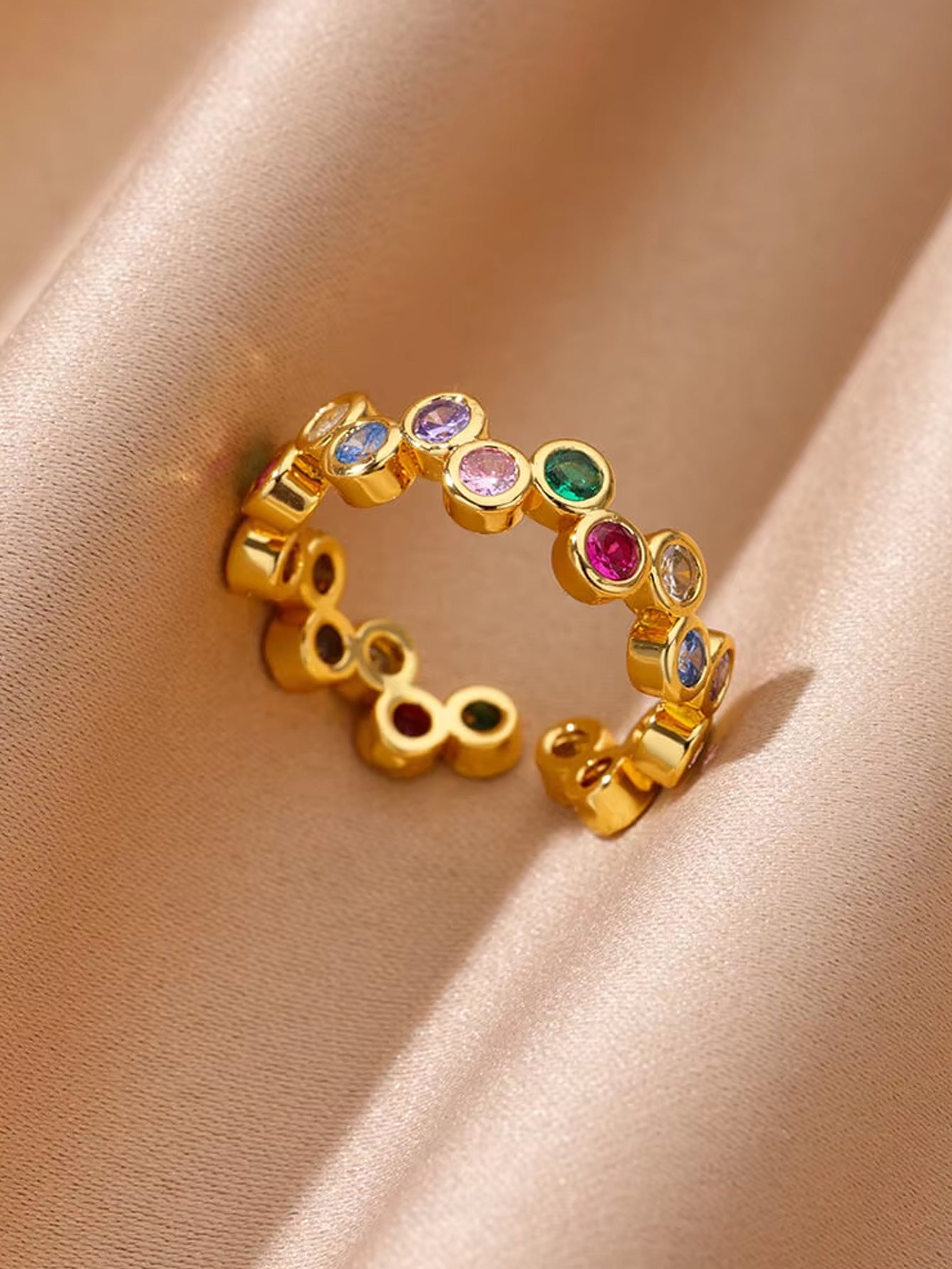 Anillo inox, chapado 24