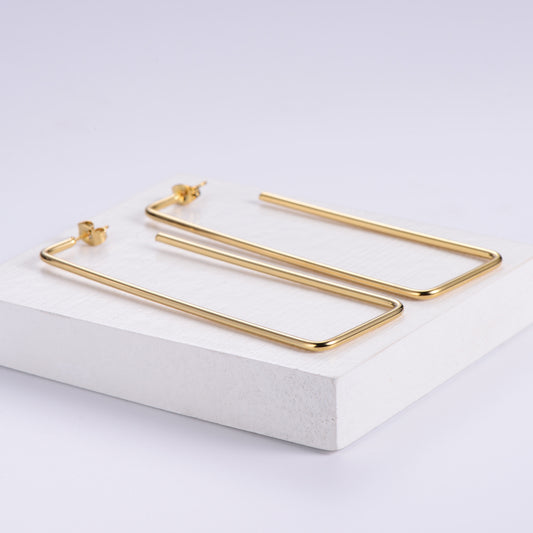Aretes inox chapado 566