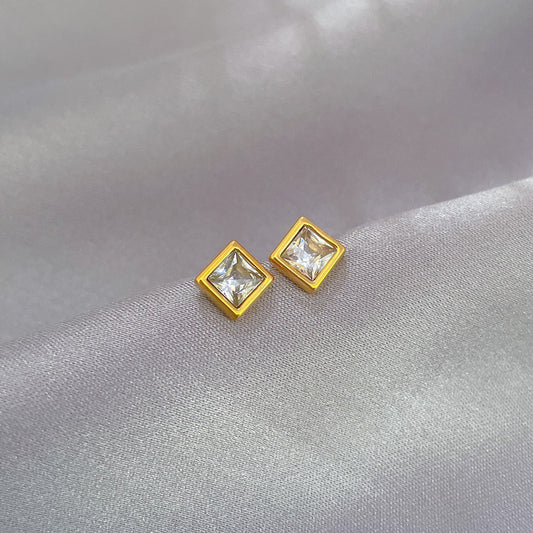 Aretes inox chapado 578