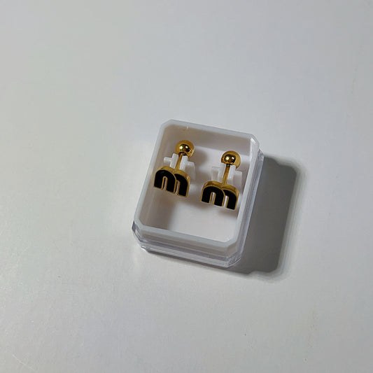 Aretes inox chapado 156
