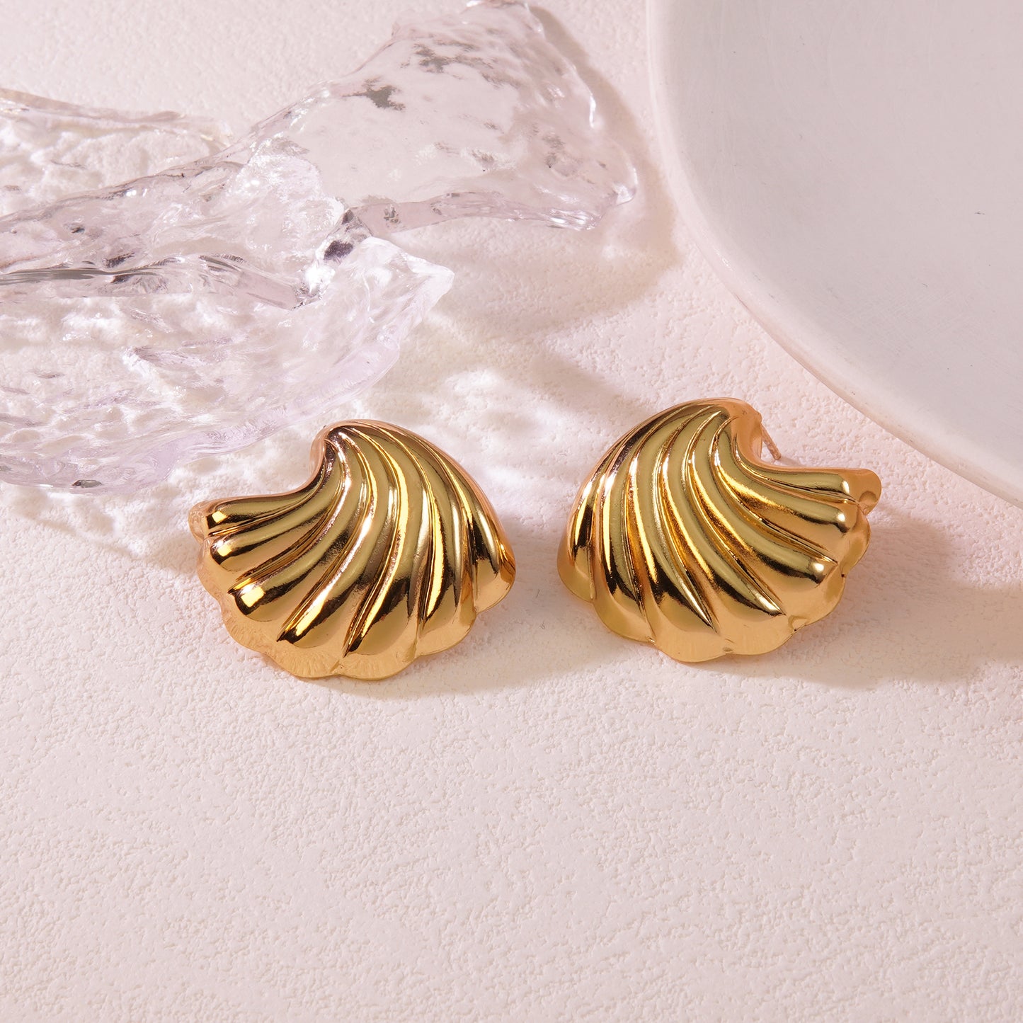 Aretes inox chapado 16
