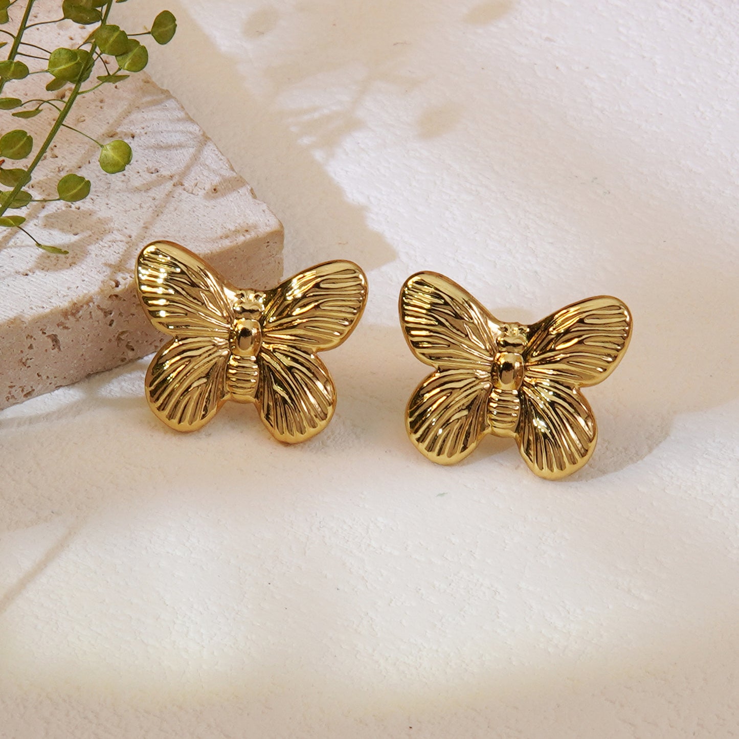 Aretes inox chapado 15