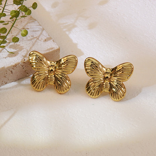 Aretes inox chapado 15