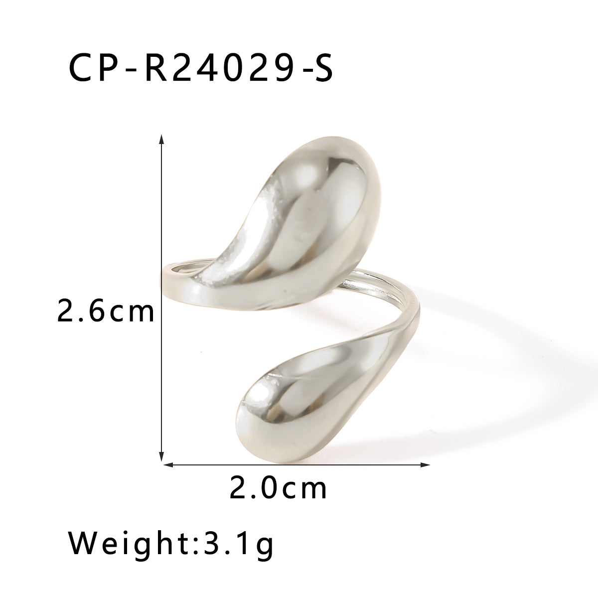 Anillo inox chapado 77
