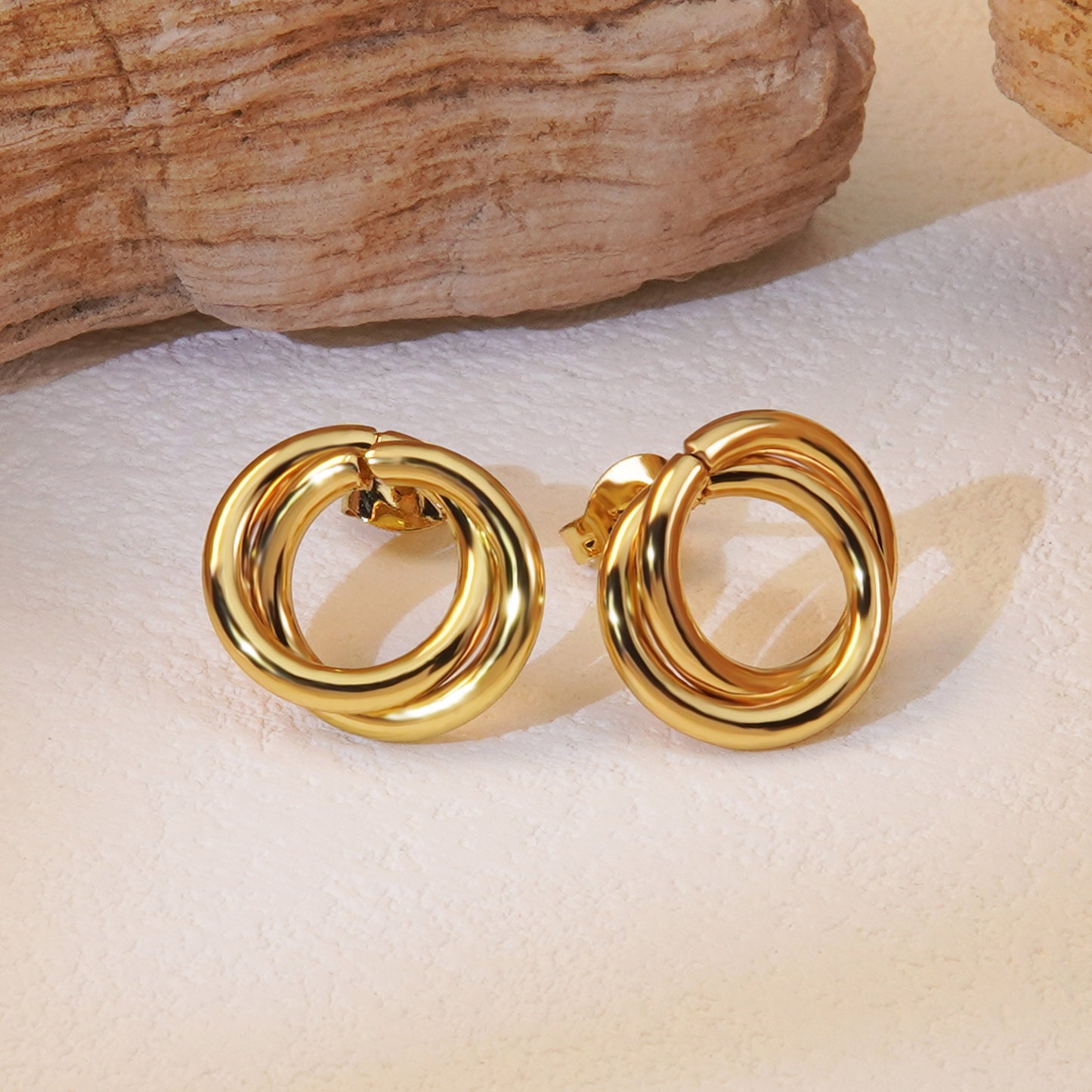 Aretes inox chapado 492