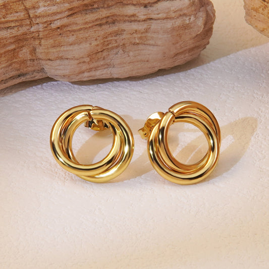 Aretes inox chapado 492