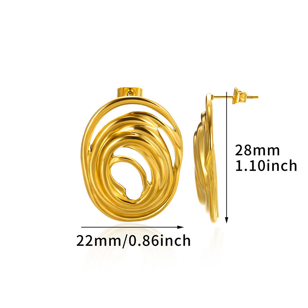 Aretes inox chapado 496