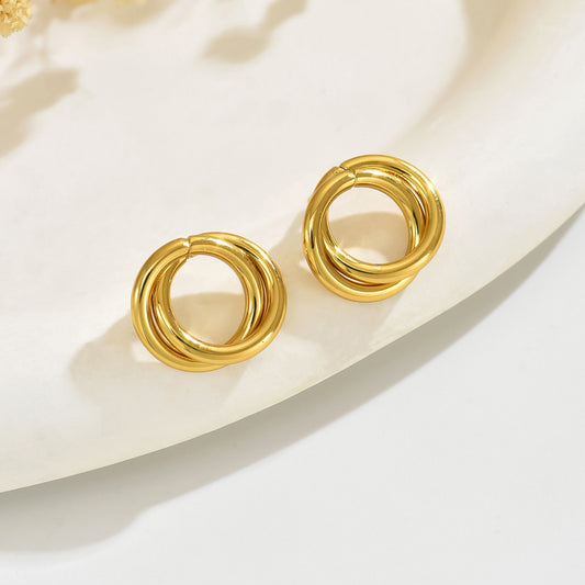 Aretes inox, chapado 1063