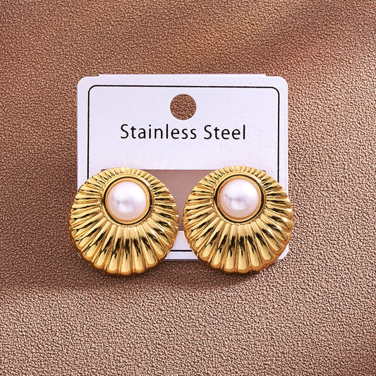 Aretes inox, chapado 417