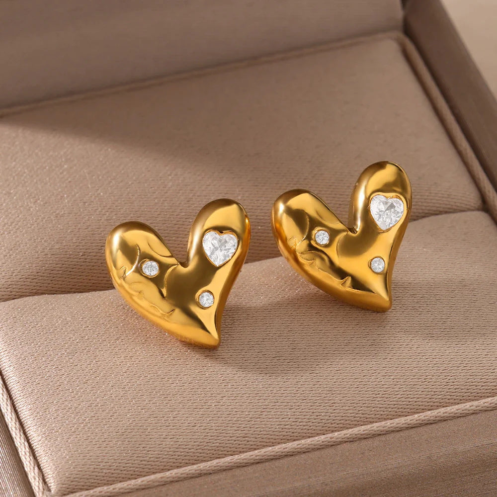 Aretes inox chapado 457