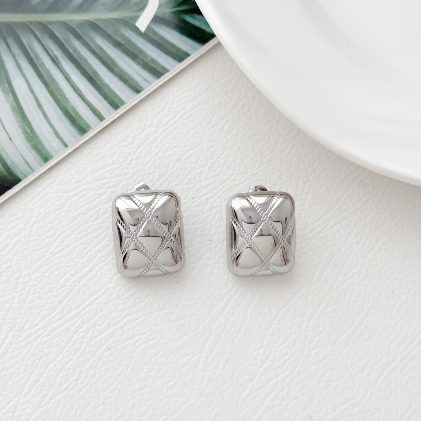 Aretes inox chapado 222