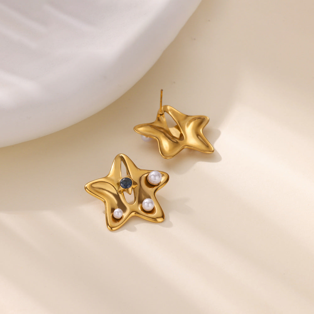 Aretes inox chapado 436