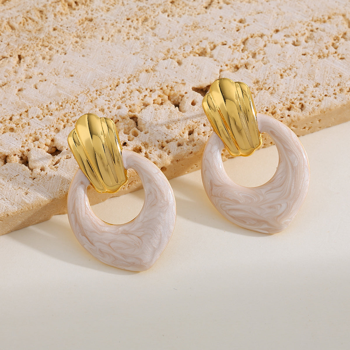 Aretes inox chapado 358